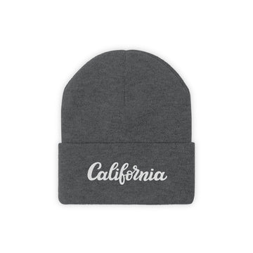 Buy graphite-heather California Beanie - Adult Hand Lettered Embroidered California Knit Hat