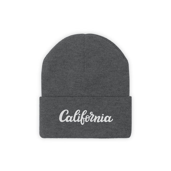 California Beanie - Adult Hand Lettered Embroidered California Knit Hat