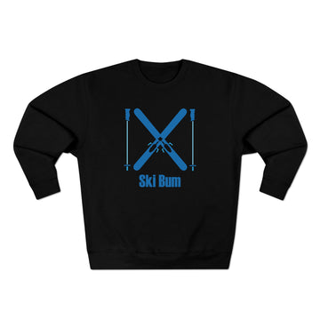 Buy black Premium Ski Bum Crewneck Sweatshirt - Retro Unisex Sweatshirt