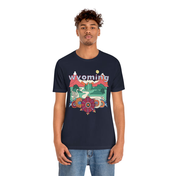 Wyoming Shirt, Wyoming Retro T-Shirt, Hippie Style Wyoming tee, Wyoming Mountain Shirt
