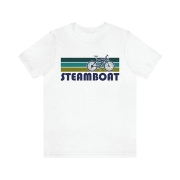Buy white Steamboat T-Shirt - Retro Mountain Bike Adult Unisex Steamboat, Colorado T Shirt