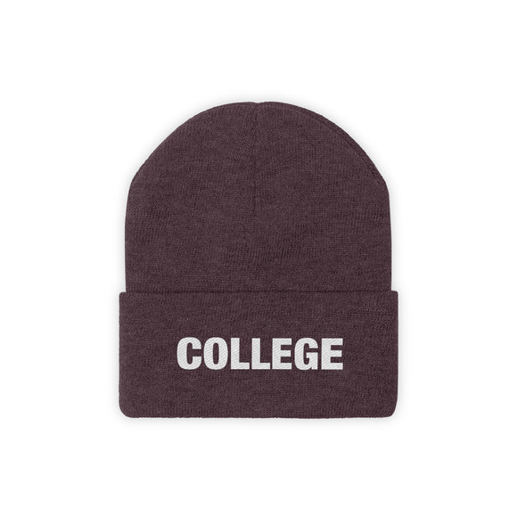 College Beanie - Adult Embroidered College Knit Hat