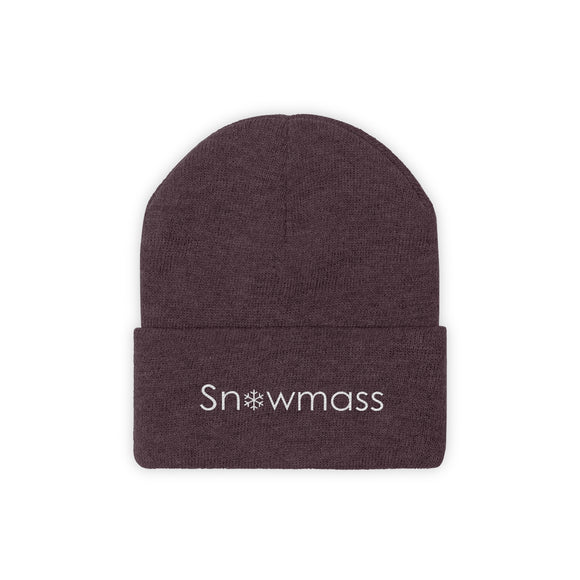 Snowmass, Colorado Knit Beanie - Adult Embroidered Snowflake Snowmass Knit Hat