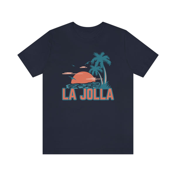 La Jolla, California T-Shirt - Retro Palm Tree & Beach Unisex La Jolla Shirt