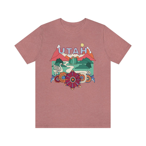 Utah T-Shirt - Retro Mountain / Hippie Style Utah Shirt