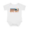 Big Sky Baby Bodysuit - Retro Mountain Big Sky, California Baby Bodysuit