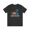 Long Beach, California T-Shirt - Retro Palm Tree & Beach Unisex Long Beach Shirt