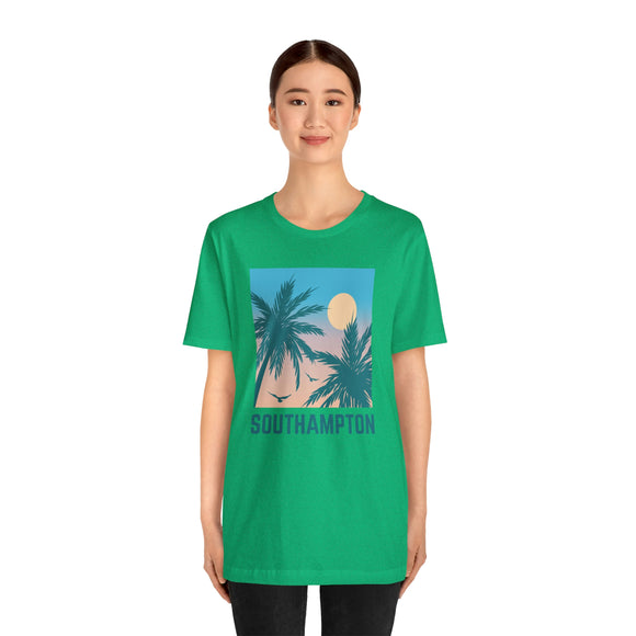 Southampton, New York T-Shirt - Retro Palm Tree & Beach Unisex Southampton Shirt