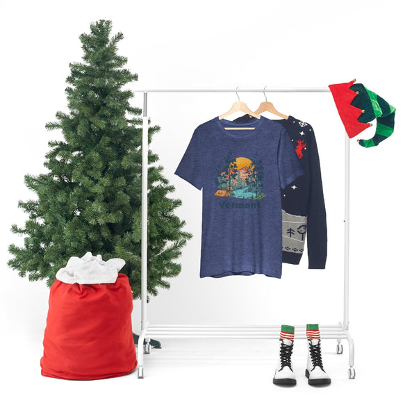 Vermont T-Shirt - Mountain Illustration Unisex Vermont Shirt