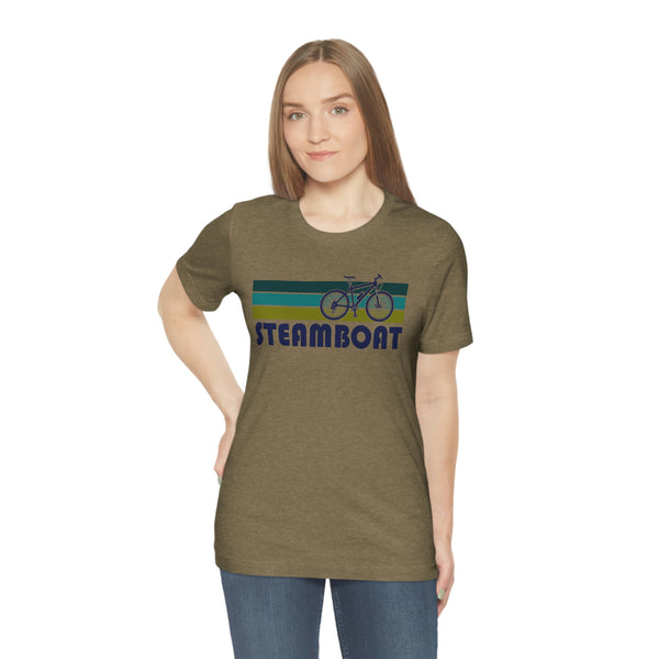 Steamboat T-Shirt - Retro Mountain Bike Adult Unisex Steamboat, Colorado T Shirt