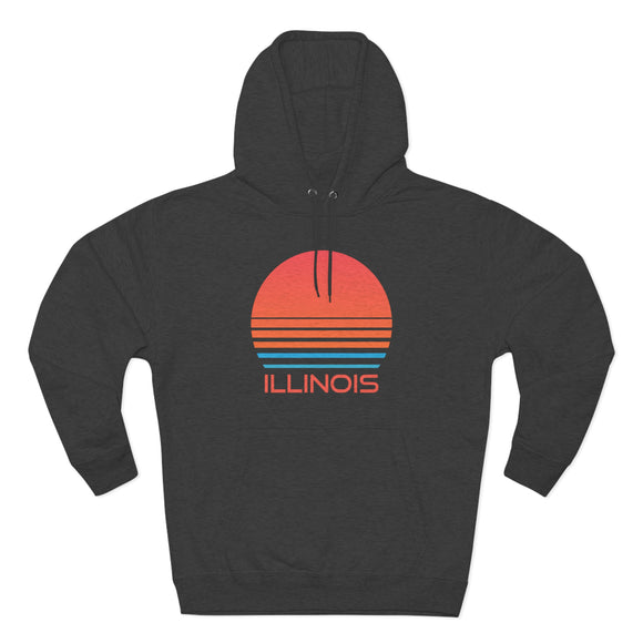 Premium Illinois Hoodie - Retro 80s Unisex Sweatshirt