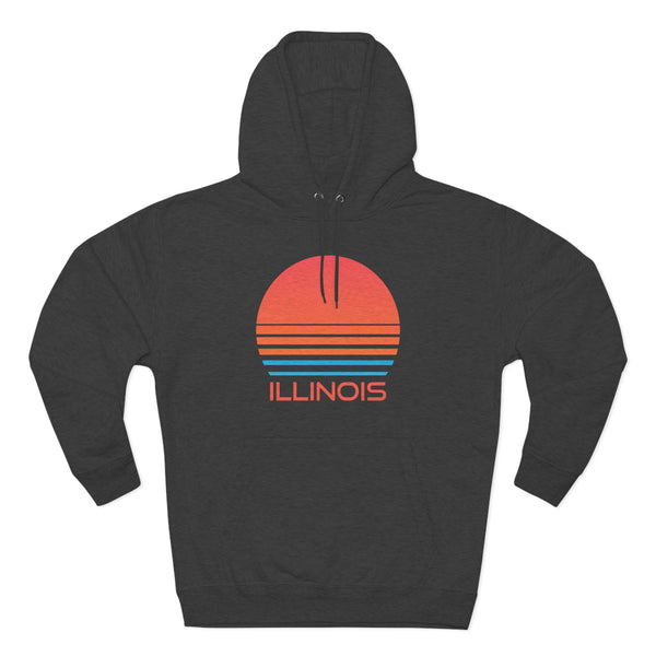 Premium Illinois Hoodie - Retro 80s Unisex Sweatshirt