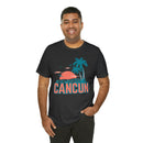 Cancun, Mexico T-Shirt - Retro Palm Tree & Beach Unisex Cancun Shirt-80