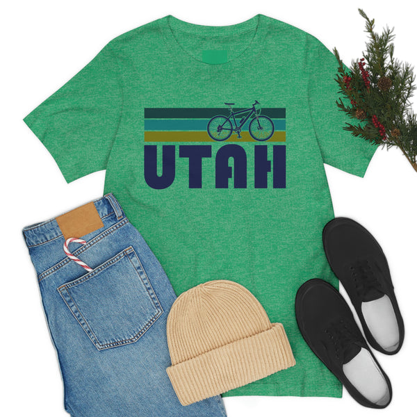 Utah T-Shirt - Retro Mountain Bike Adult Unisex Utah T Shirt