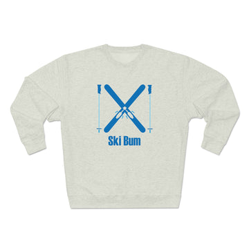 Buy oatmeal-heather Premium Ski Bum Crewneck Sweatshirt - Retro Unisex Sweatshirt