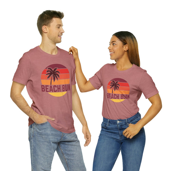 Beach Bum T-Shirt - Retro Palm Tree Unisex Beach Bum Shirt