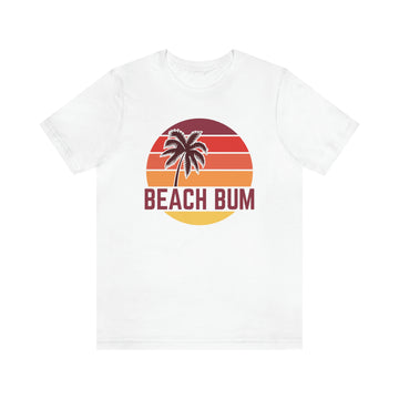 Buy white Beach Bum T-Shirt - Retro Palm Tree Unisex Beach Bum Shirt