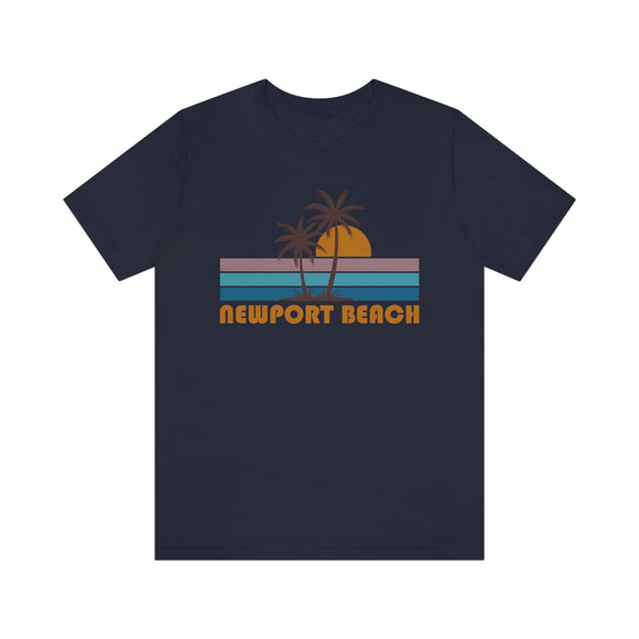Newport Beach, California T-Shirt - Retro Palm Tree Unisex Newport Beach Shirt