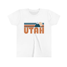 Utah Youth T-Shirt - Retro Mountain Utah Kid's TShirt