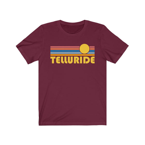 Telluride, Colorado T-Shirt - Retro Sunrise Adult Unisex Telluride T Shirt