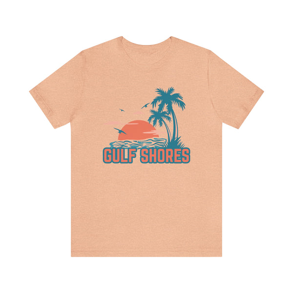 Gulf Shores, Alabama T-Shirt - Retro Palm Tree & Beach Unisex Gulf Shores Shirt