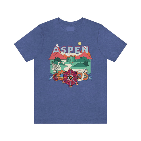 Aspen Shirt, Colorado Retro T-Shirt, Hippie Style Colorado tee, Aspen Mountain Shirt