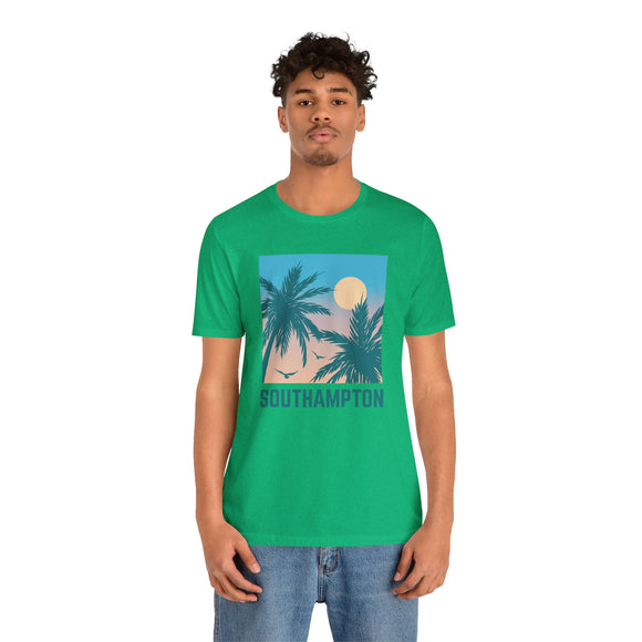 Southampton, New York T-Shirt - Retro Palm Tree & Beach Unisex Southampton Shirt