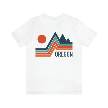 Buy white Oregon T-Shirt - Retro Mountain Unisex Oregon Shirt