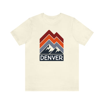 Buy natural Denver, Colorado T-Shirt - Retro Mountain Unisex Denver Shirt - Chevron Peaks
