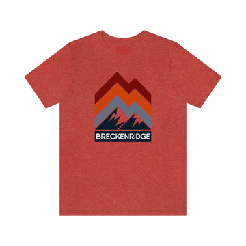 Buy heather-red Breckenridge, Colorado T-Shirt - Retro Mountain Unisex Breckenridge Shirt - Chevron Peaks