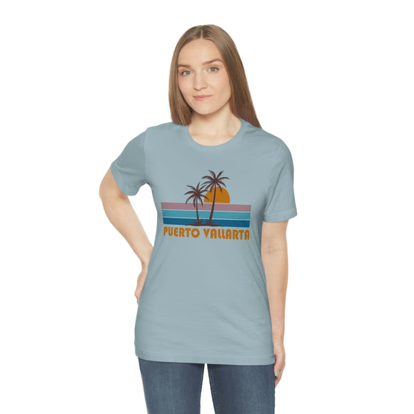 Puerto Vallarta T-Shirt - Retro Palm Tree Unisex Puerto Vallarta Shirt