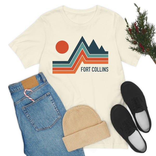 Fort Collins, Colorado T-Shirt - Retro Mountain Unisex Fort Collins Shirt