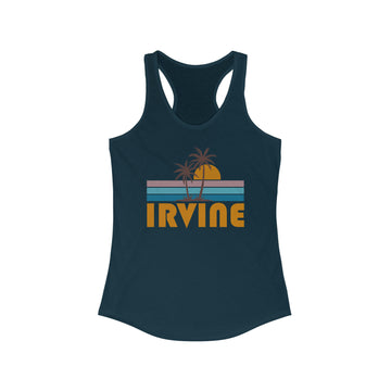 Irvine, California Women's Tank - Retro Palm Tree Women's Racerback Irvine Tank Top