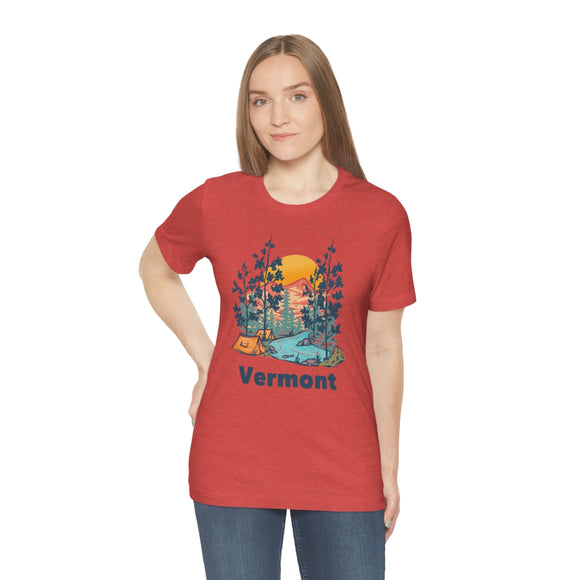 Vermont T-Shirt - Mountain Illustration Unisex Vermont Shirt