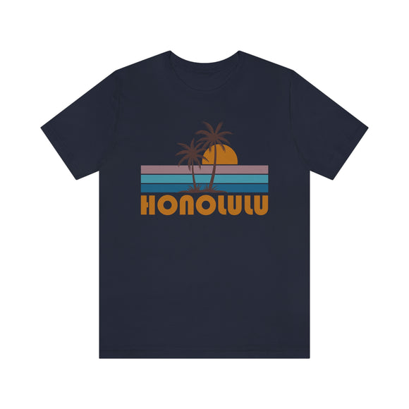 Honolulu, Hawaii T-Shirt - Retro Palm Tree Unisex Honolulu Shirt