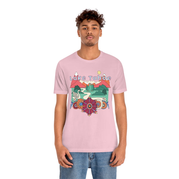 Lake Tahoe T-Shirt - Retro Mountain / Hippie Style Lake Tahoe, California Shirt