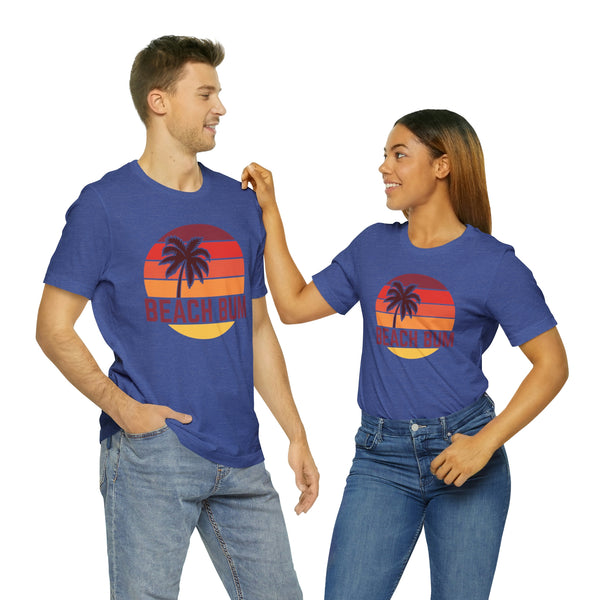 Beach Bum T-Shirt - Retro Palm Tree Unisex Beach Bum Shirt