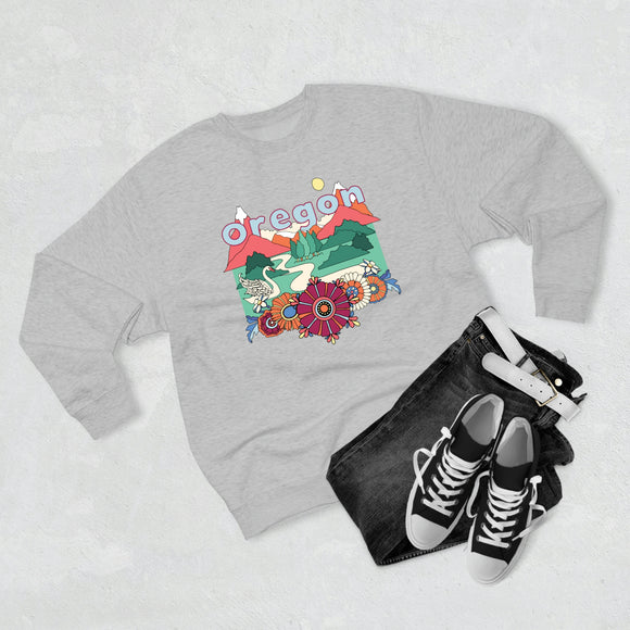 Premium Oregon Sweatshirt - Unisex Boho Premium Crewneck Oregon Sweatshirt
