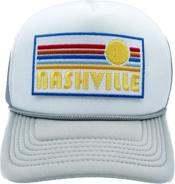 Kids' Nashville, Tennessee Trucker Hat - Retro Sun Snapback Youth Hat