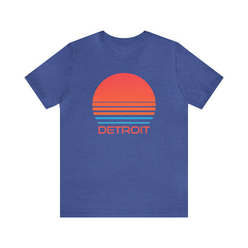 Buy heather-true-royal Detroit, Michigan T-Shirt - Retro 80s Unisex Detroit Shirt