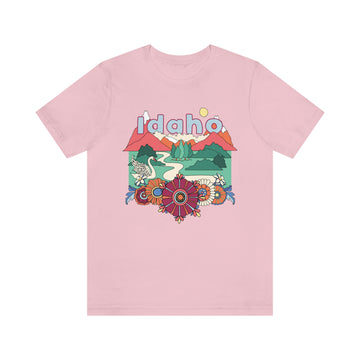 Buy pink Idaho Shirt, Idaho Retro T-Shirt, Hippie Style Idaho tee, Idaho Mountain Shirt