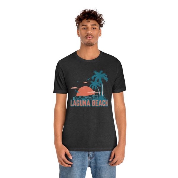 Laguna Beach, California T-Shirt - Retro Palm Tree & Beach Unisex Laguna Beach Shirt