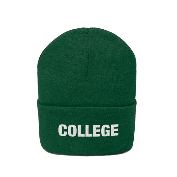 College Beanie - Adult Embroidered College Knit Hat
