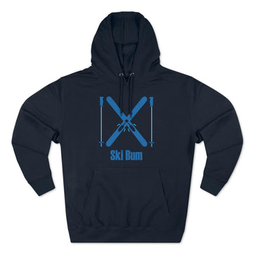 Buy navy Premium Ski Bum Hoodie - Retro Unisex Sweatshirt - Crossed Skis