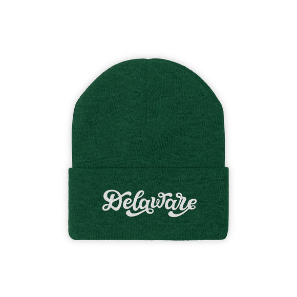 Delaware Beanie - Adult Hand Lettered Embroidered Delaware Knit Hat