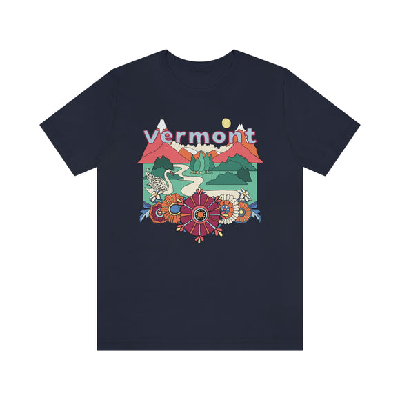 Vermont Shirt, Vermont Retro T-Shirt, Hippie Style Vermont tee, Vermont Mountain Shirt