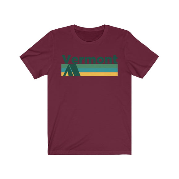 Vermont T-Shirt - Retro Camping Adult Unisex Vermont T Shirt