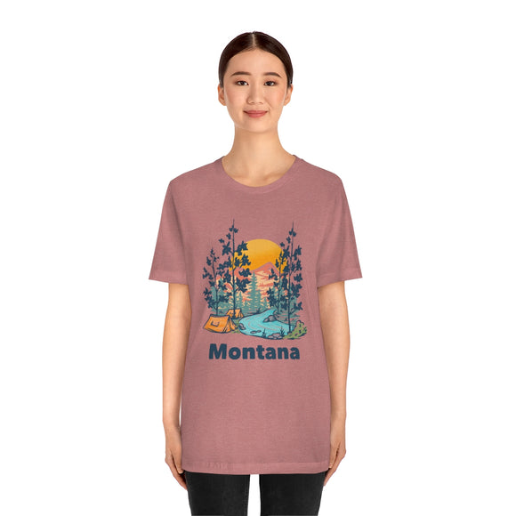 Montana T-Shirt - Mountain Illustration Unisex Montana Shirt