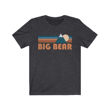 Buy dark-grey-heather Big Bear, California T-Shirt - Retro Mountain Adult Unisex Big Bear T Shirt