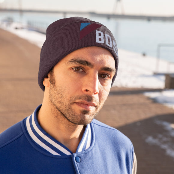 Boston, Massachusetts Beanie - Adult Embroidered Retro Boston Knit Hat